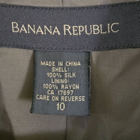 Banana Republic Silk 4 Pocket Tan Neutral Fully Lined All Season Jacket Size 10 - Picture 4 of 4